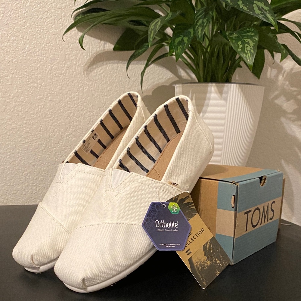 TOMS Classic White Slip-Ons
